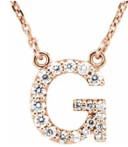 Diamond letter initial necklace