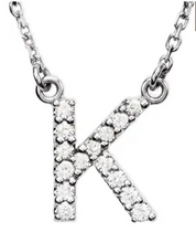 Load image into Gallery viewer, Diamond letter initial necklace
