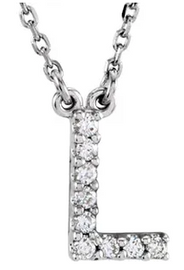Diamond letter initial necklace