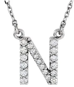 Diamond letter initial necklace