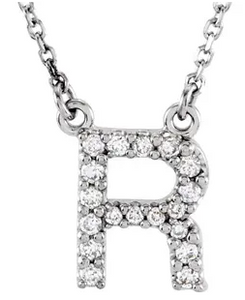 Diamond letter initial necklace