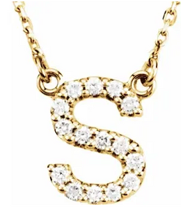 Diamond letter initial necklace