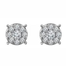Load image into Gallery viewer, Diamond Cluster Stud Earrings
