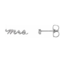 Load image into Gallery viewer, mrs Personalized earrings
