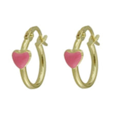 Load image into Gallery viewer, 18k Pink Enamel Heart 11mm Youth
