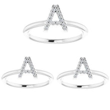 Load image into Gallery viewer, Diamond Letter Initial Ring
