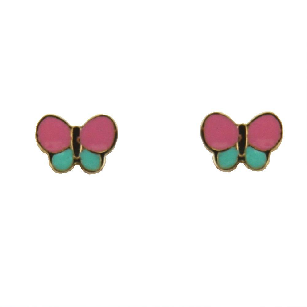 18k Butterfly Enamel Earrings Youth