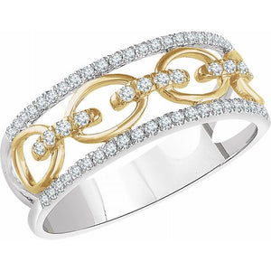 Elegant Diamond Chain Link Ring