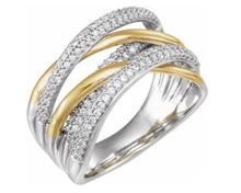 Load image into Gallery viewer, Diamond Criss-Cross Statement Ring
