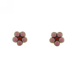 18k Pink Flower Earrings Youth