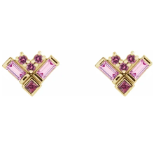 Load image into Gallery viewer, Pink Multi Gemstone Earring
