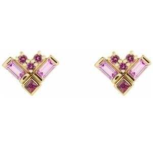 Pink Multi Gemstone Earring