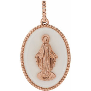 Miraculous Medal Mary Pendant