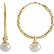 Load image into Gallery viewer, Cecilia Continuous Pearl Hoops
