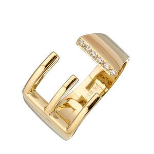 PRE-ORDER* Bebe Initial Cut Out Diamond Border Ring