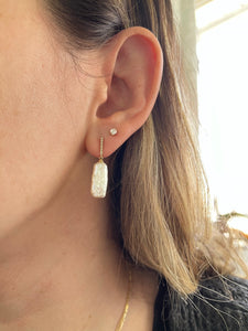 Perfect Pearl & Diamond Bar Drop Earring PREORDER