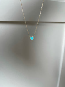 Heart Gemstone and Diamond Necklace