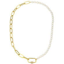 Load image into Gallery viewer, Sloan Pearl and Chain Diamond Carabiner Necklace or Bracelet
