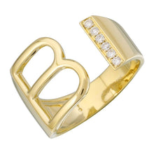 Load image into Gallery viewer, PRE-ORDER* Bebe Initial Cut Out Diamond Border Ring
