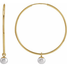 Load image into Gallery viewer, Cecilia Continuous Pearl Hoops
