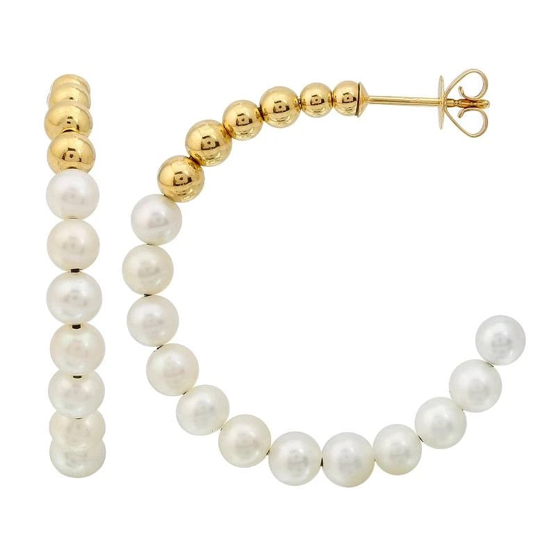 Bukuri Pearl and Gold Hoops