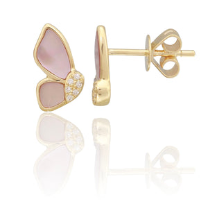 Pink Mother of Pearl Butterfly Earrings