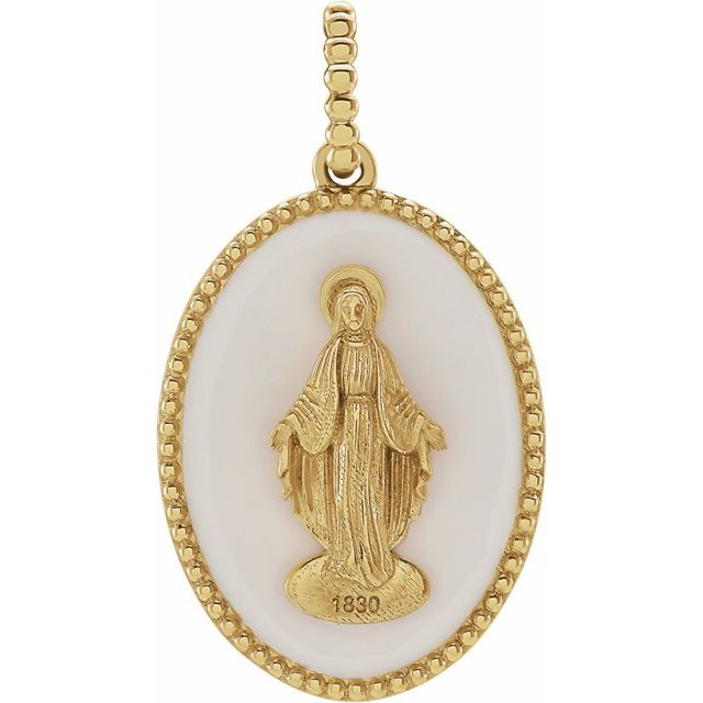 Miraculous Medal Mary Pendant