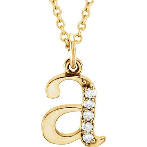 Diamond Lowercase Initial Necklace