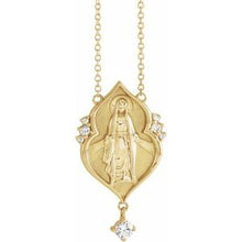 Load image into Gallery viewer, Miraculous Mary Dangle Diamond Necklace
