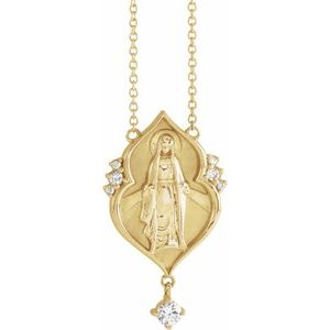 Miraculous Mary Dangle Diamond Necklace
