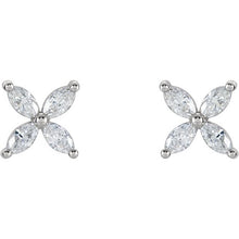 Load image into Gallery viewer, Floral Motif Diamond Earrings
