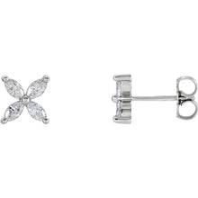 Load image into Gallery viewer, Floral Motif Diamond Earrings
