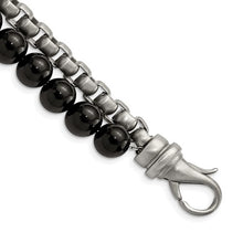 Load image into Gallery viewer, Men&#39;s Stainless and Onyx 2 Strand Bracelet
