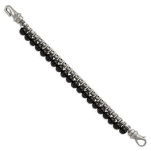 Load image into Gallery viewer, Men&#39;s Stainless and Onyx 2 Strand Bracelet
