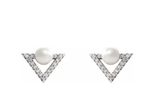 Load image into Gallery viewer, Freshwater Cultured Pearl &amp; .20ct Diamond Earrings
