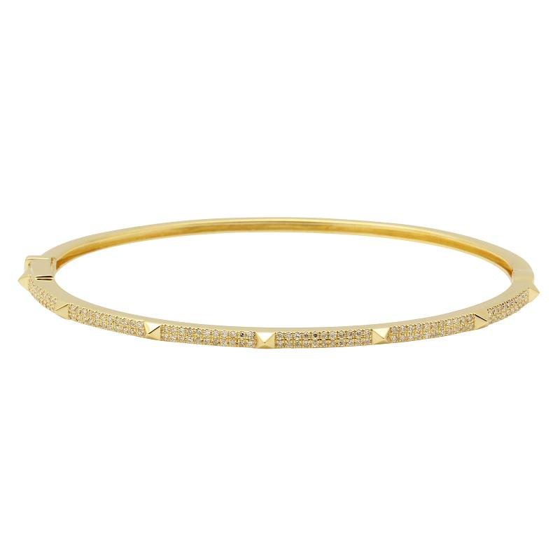 Zoya Double Row Diamond Pyramid Bangle