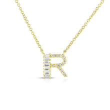 Load image into Gallery viewer, The Ivy Mixed Diamond Initial Letter Necklace
