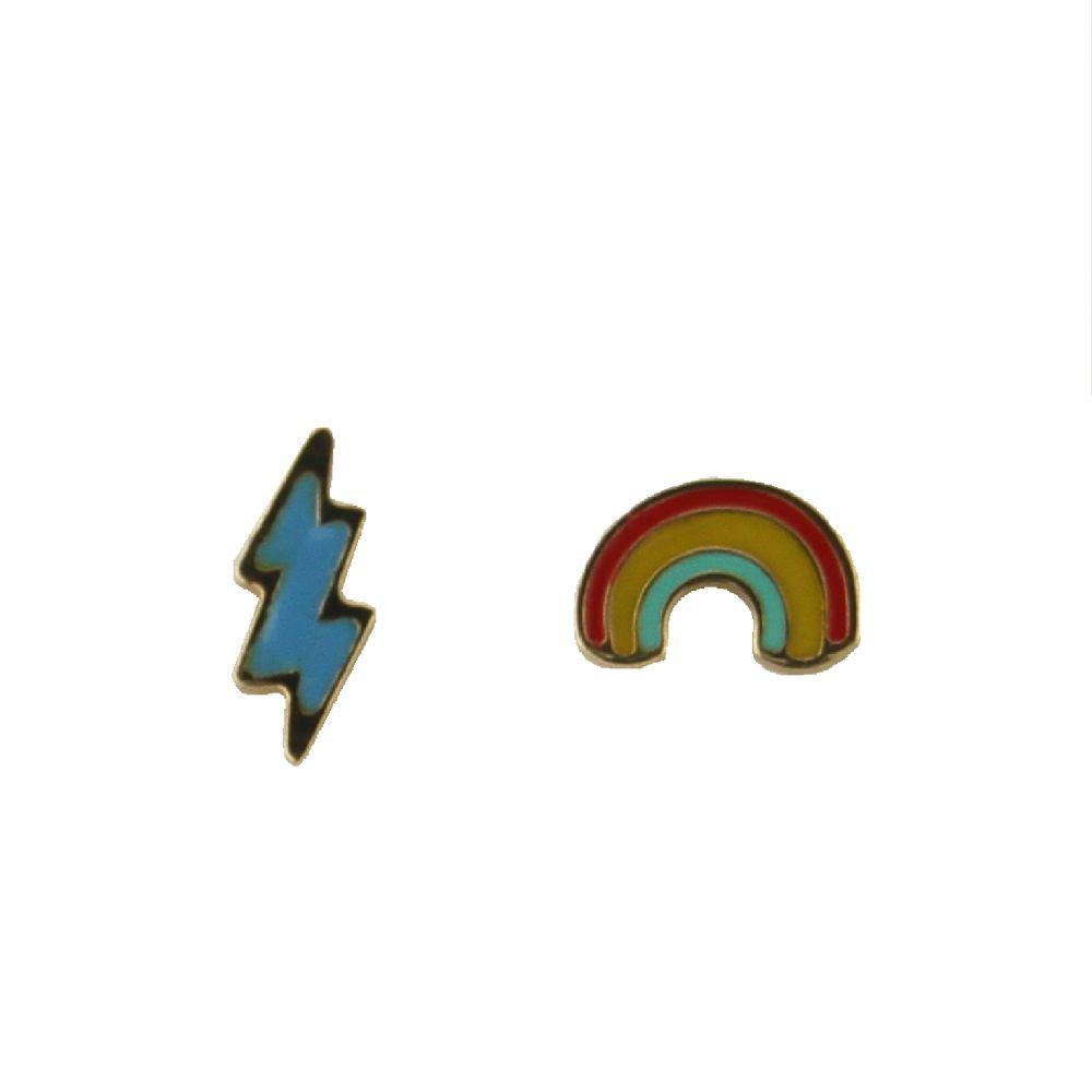 18k Rainbow and Lightning Bolt Earrings Youth